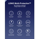 LDNIO φορτιστής τοίχου Q2617 με καλώδιο USB-C, EU/UK/US βύσμα, USB/USB-C, 65W, GaN, λευκός - Image 4