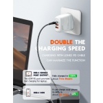 LDNIO φορτιστής τοίχου A3511Q με καλώδιο, USB-C/2x USB, 65W, GaN, λευκός - Image 2