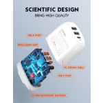 LDNIO φορτιστής τοίχου A3511Q με καλώδιο, USB-C/2x USB, 65W, GaN, λευκός - Image 4