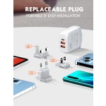 LDNIO φορτιστής τοίχου A3511Q με καλώδιο, USB-C/2x USB, 65W, GaN, λευκός - Image 5