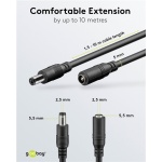 GOOBAY καλώδιο προέκτασης τροφοδοσίας 71401, 5.5x2.5mm, 3m, μαύρο - Image 3