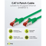 GOOBAY καλώδιο δικτύου 92454, CAT 6 S/FTP, copper, 250MHz, 0.15m, πράσινο - Image 2