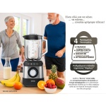 BRUNO μπλέντερ 3 σε 1 προηγμένων λειτουργιών BRN-0254, 1500W, 1.8L γυάλινη κανάτα, 6 λεπίδες, inox-μαύρο - Image 3