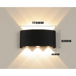 POWERTECH LED φωτιστικό τοίχου HLL-0161, 6W, 4000K, 510lm, IP65, μαύρο - Image 3