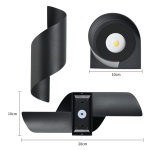 POWERTECH LED φωτιστικό τοίχου HLL-0163, 10W, 4000K, 850lm, IP65, μαύρο - Image 3