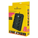 POWERTECH πολύπριζο ασφαλείας PT-1535, 8 θέσεων, με USB & USB-C θύρες, 16A, 1.5m, μαύρο - Image 3