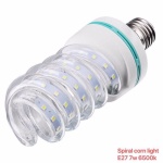 Λάμπα LED - Spiral Corn - E27 - 7W - 6500K - 356922 - Image 2