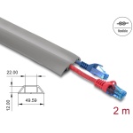 DELOCK κανάλι καλωδίων 20767 με αυτοκόλλητο, εύκαμπτο PVC, 50x14mm, 2m, γκρι - Image 2