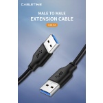 CABLETIME καλώδιο USB CT-AMAMN, 5 Gbps, 3m, μαύρο - Image 2