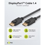 GOOBAY καλώδιο DisplayPort 74777, VESA Certified, 8K/60Hz, 32.4 Gbps, 1m, μαύρο - Image 2