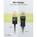 GOOBAY καλώδιο DisplayPort 77442, 8K/120Hz, 40 Gbps, 1m, μαύρο - Image 4