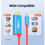 CABLETIME καλώδιο USB-C σε HDMI CT-CMHD4P, 4K/60Hz, PD100W, 2m, κόκκινο - Image 3