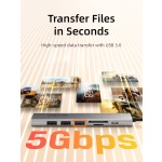 CABLETIME docking station CT-HBP2-AG7, 7 θυρών, USB-C, 4K, 100W, γκρι - Image 3