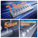 CABLETIME USB hub CT-HUBU7-AG, 7x θυρών, 5Gbps, USB σύνδεση, 1m, γκρι - Image 3