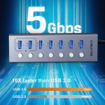 CABLETIME USB hub CT-HUBU7-AG, 7x θυρών, 5Gbps, USB σύνδεση, 1m, γκρι - Image 4