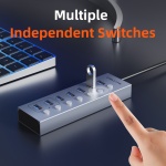 CABLETIME USB hub CT-HUBU7-AG, 7x θυρών, 5Gbps, USB σύνδεση, 1m, γκρι - Image 5