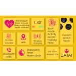 INTIME smartwatch G6 με 2x λουράκια, heart rate, 1.43" AMOLED, GPS, 5ATM/IP69, titanium black - Image 2