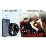 INTIME smartwatch G6 με 2x λουράκια, heart rate, 1.43" AMOLED, GPS, 5ATM/IP69, titanium black - Image 4