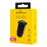 POWERTECH φορτιστής αυτοκινήτου PT-1538, USB & USB-C, 30W, μαύρος - Image 2