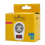 POWERTECH αντάπτορας ρεύματος PT-811, 1x schuko, 16A, λευκός - Image 2