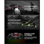 ZEBLAZE smartwatch Stratos 4 με φακό, heart rate, 1.43" AMOLED, GPS, 5 ΑΤΜ, MIL-STD-810H, μαύρο - Image 2