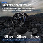 ZEBLAZE smartwatch Vibe 8 με φακό, heart rate, 1.43" AMOLED, 5 ΑΤΜ, MIL-STD-810H, μαύρο - Image 3