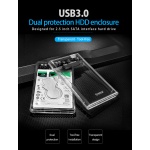 ORICO εξωτερική θήκη για 2.5" HDD 2139U3, USB 3.0, έως 4TB, διάφανη - Image 3