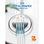 LDNIO σταθμός φόρτισης AW003, USB-C/3x USB/wireless, 32W, PD/QC, λευκός - Image 2