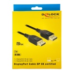 DELOCK καλώδιο DisplayPort 85660, certified, 8K/60Hz, 32.4 Gbps, 2m, μαύρο - Image 3