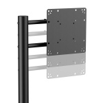 BRATECK βάση τηλεόρασης δαπέδου FS54-22T-02W, 17-43", έως 15kg, με ράφι & ροδάκια, μαύρη - Image 2