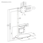 BRATECK βάση τηλεόρασης δαπέδου FS54-22T-02W, 17-43", έως 15kg, με ράφι & ροδάκια, μαύρη - Image 5