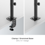 POWERTECH βάση γραφείου για 2x οθόνες PT-1552, 17-32", έως 10kg - Image 4