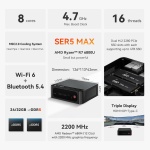 BEELINK mini PC SER5 Max, AMD 6800U, 24GB, 500GB M.2, Windows 11 Pro - Image 5
