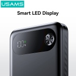 USAMS power bank CD249 με οθόνη, 3x θύρες εξόδου, 10000mAh, PD20W, λευκό - Image 4