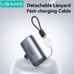 USAMS power bank CD252 με stand, 2x θύρες εξόδου, 10000mAh, 20W, γκρι - Image 3