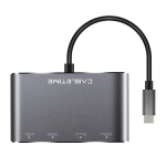 CABLETIME docking station CMHD41, 4 θυρών, USB-C, 20V/3A PD, 4K, γκρι