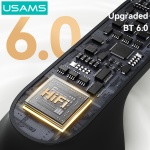 USAMS earphones με θήκη φόρτισης E05, True Wireless, BT 6.0, μαύρα - Image 3