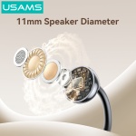 USAMS earphones με θήκη φόρτισης Echo R02, OWS, Φ11mm, 50/300mAh, μαύρα - Image 2