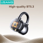USAMS earphones με θήκη φόρτισης Echo R02, OWS, Φ11mm, 50/300mAh, μαύρα - Image 5