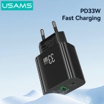 USAMS φορτιστής τοίχου CC317, USB & USB-C, 33W, GaN, μαύρος - Image 3