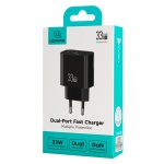 USAMS φορτιστής τοίχου CC317, USB & USB-C, 33W, GaN, μαύρος - Image 5