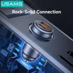 USAMS φορτιστής αυτοκινήτου CC322, USB & USB-C, 30W, γκρι - Image 2