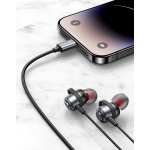 USAMS earphones με μικρόφωνο US-SJ758, USB-C σύνδεση, μεταλλικά, 1.2m, γκρι - Image 2