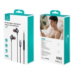 USAMS earphones με μικρόφωνο US-SJ758, USB-C σύνδεση, μεταλλικά, 1.2m, γκρι - Image 5