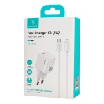 USAMS φορτιστής τοίχου CC262 με καλώδιο Lightning, 30W, GaN, λευκός - Image 2