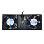 POWERTECH cooling fan για rack NETW-0045, 2x fans με μεταλλικό tray, 1.5m καλώδιο schuko, 33x13cm - Image 2