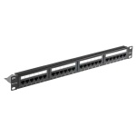 POWERTECH patch panel NETW-0046 για rack 19"/1U, 24 θυρών, CAT 6 UTP, μαύρο