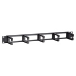 POWERTECH cable management NETW-0049 για rack 19"/1U, 5x γάντζοι, μαύρο