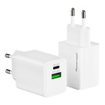 POWERTECH φορτιστής τοίχου PT-1551, USB/USB-C, 45W, GaN, AVS, λευκός - Image 2