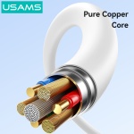 USAMS καλώδιο Lightning σε USB SJ762, 2.4A 12W, 480Mbps, 1m, λευκό - Image 4